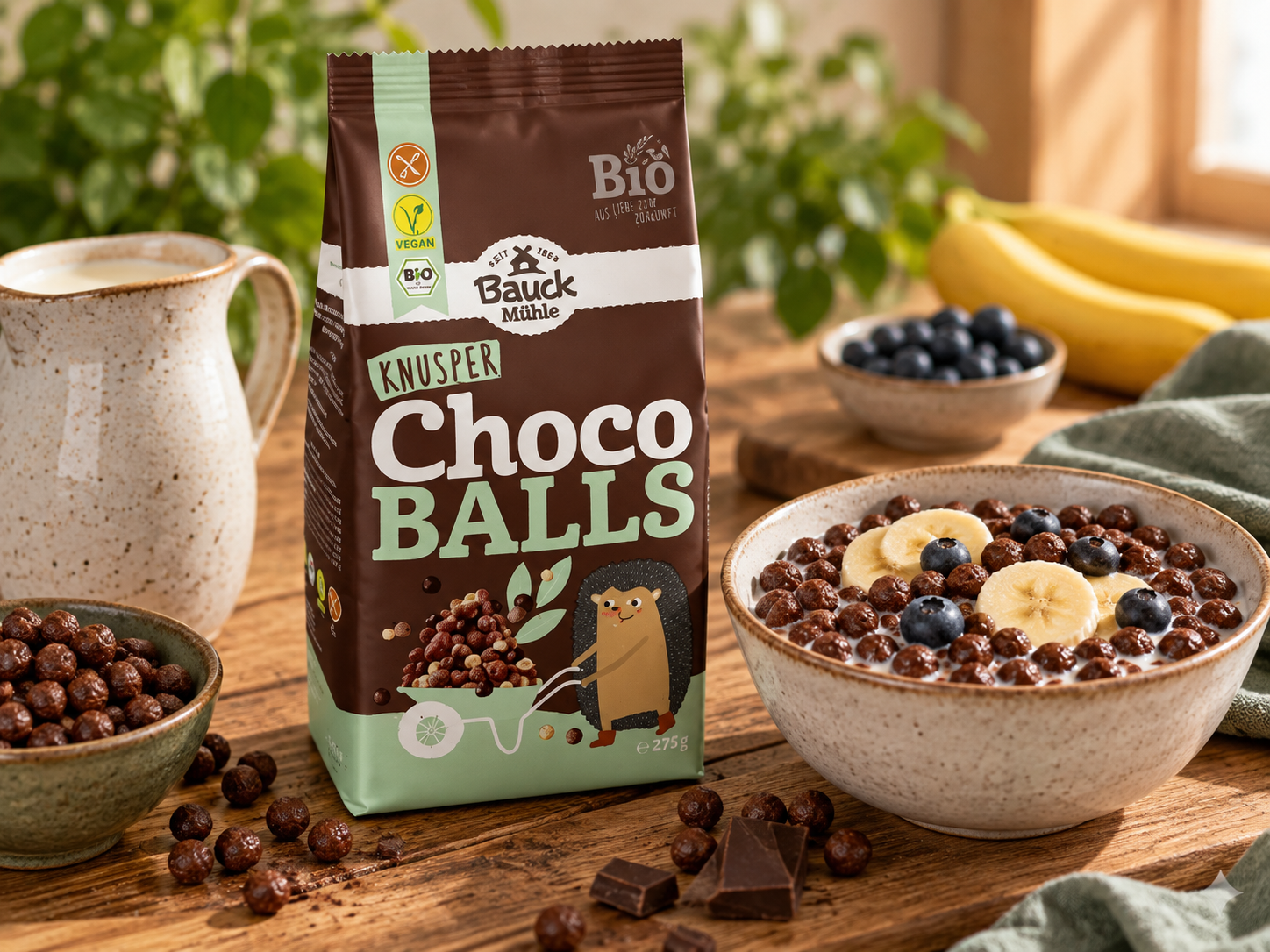 Bezlepkové CEREÁLIE čokoládové kuličky BIO 275 g - Bauck